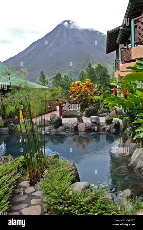 Arenal Volcano, view from Arenal Observatory Lodge, Alajuela Province ...