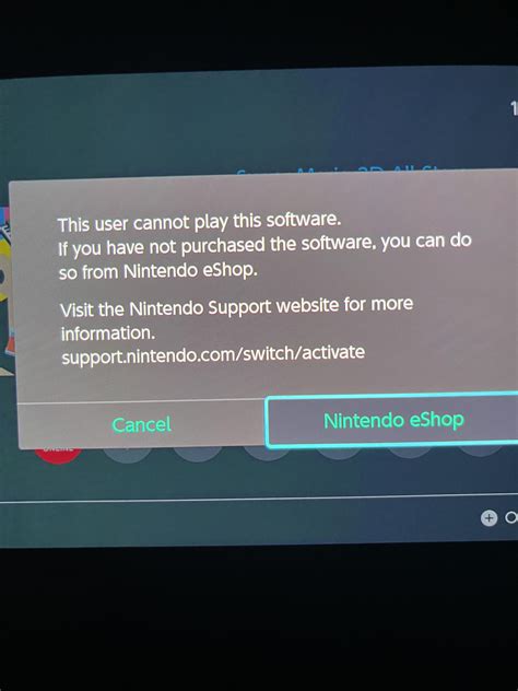 Tried to play 3d all stars on my recently purchased switch. Got this ...