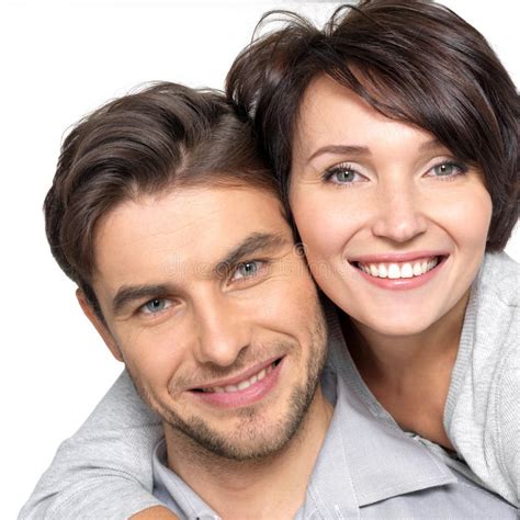 Closeup Portrait Of Beautiful Happy Couple - Isolated Stock Photo - Image: 29127040