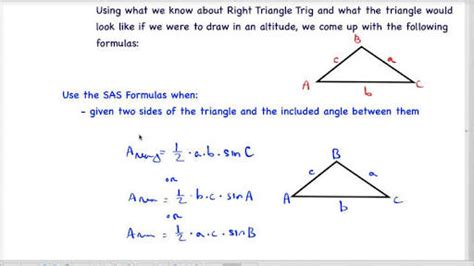 A triangle has sides A, B, and C. If the angle between sides A and B is ...