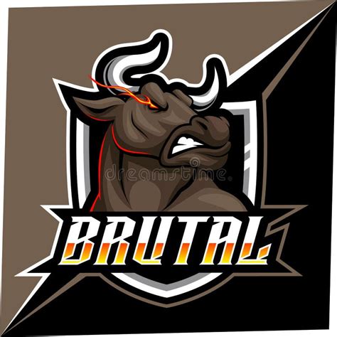 Bull Angry Animal Esport Mascot Eye Fire Templatefor Sports and Esports Logo Vector Illustration ...