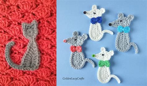 Easy Mouse and Cat Applique Free Crochet Patterns - Your Crochet ...