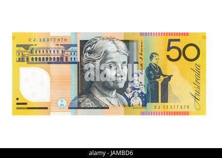 Close Up $50 Banknote Australian Money With Edith Cowan Stock Photo: 79077149 - Alamy