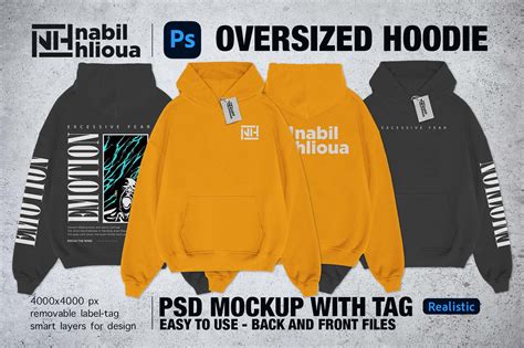 oversize Hoodie PSD Mockup Template | Creative Market