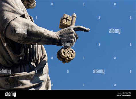 Statue of St Peter outside St Peter's basilica in Vatican City Stock ...