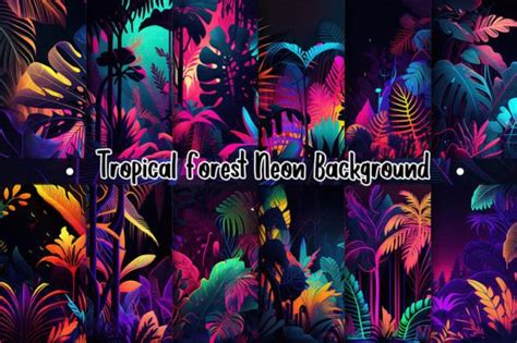 Tropical Forest Neon Background Graphic by Aspect_Studio · Creative Fabrica