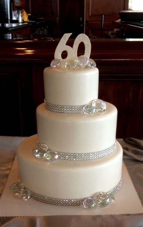 Anniversary Cake with Diamonds | 60 wedding anniversary cake, 60th ...