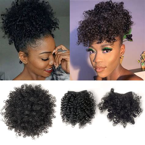 High Bun Hairstyles With Bangs For Black Women