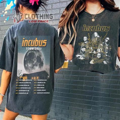 Incubus Rock Band Tour 2023 Merch, Incubus Band Rock Music 2023 Tour ...