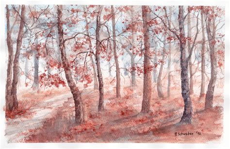 Autumn Forest Watercolor By Yulia Schuster | absolutearts.com