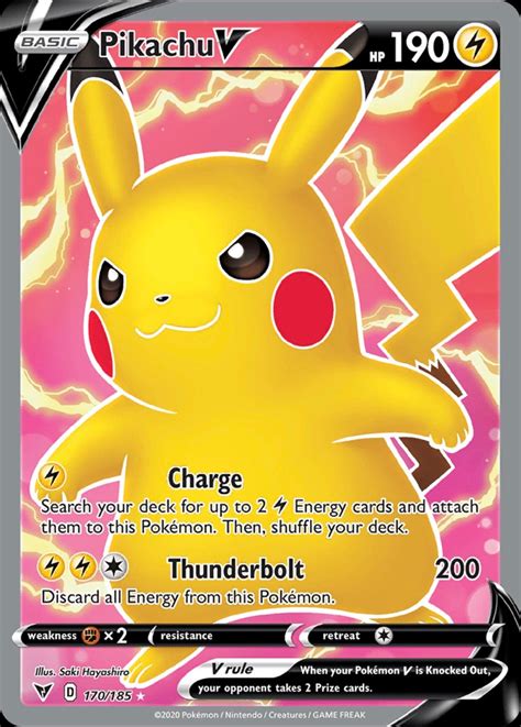 Pikachu V Full Art 170/185 Vivid Voltage Pokemon card | Etsy