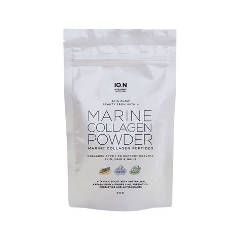 IQ.N Intelligent Nutrition Marine Collagen Powder (Skin Glow) Marine Collagen Peptides 90g ...