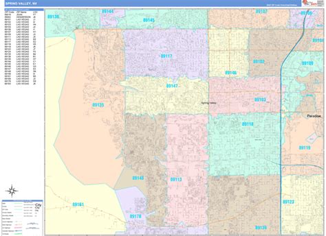 Spring Valley Nevada Wall Map (Color Cast Style) by MarketMAPS