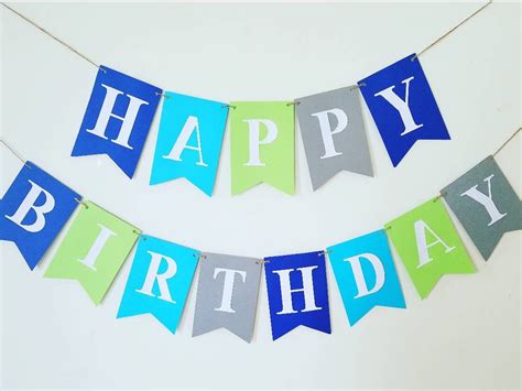 Boy Happy Birthday Bannerboy Bannerboy Birthday Banner.green - Etsy