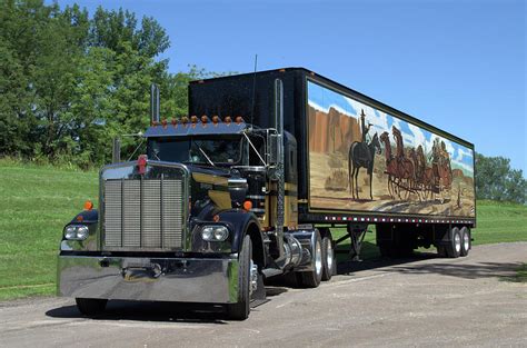 Smokey and the Bandit Tribute Kenworth W900 Black and Gold Semi Truck Photograph by TeeMack - Pixels