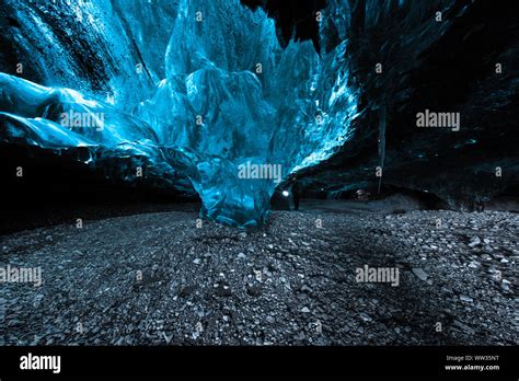 Inside an ice cave in Iceland Stock Photo - Alamy