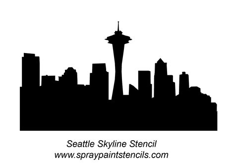 Seattle Skyline Silhouette | Free Printable Cityscape Outline