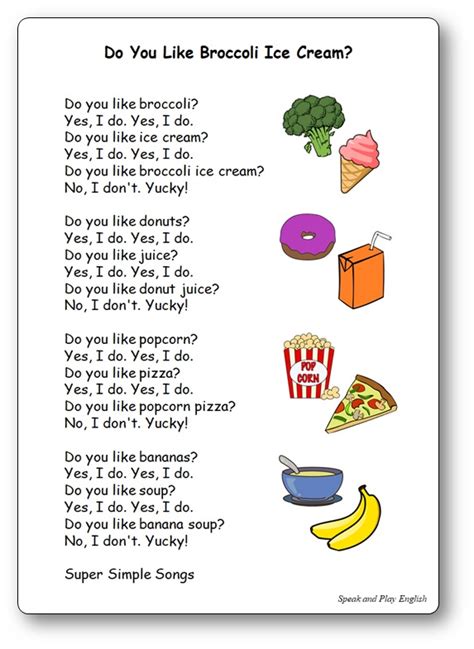 Do You Like Broccoli Ice Cream? – Song with Lyrics in French and in English