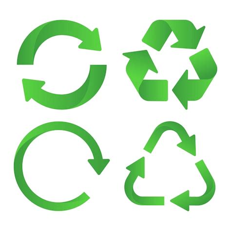 Free Vector | Set Of Four Graidnet Green Recycling Signs