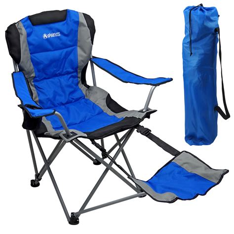 Camping Chair With Footrest, Blue - Gigatent