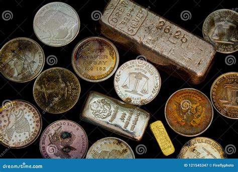 Silver and Gold Bullion - Bars and Rounds Editorial Photography - Image ...