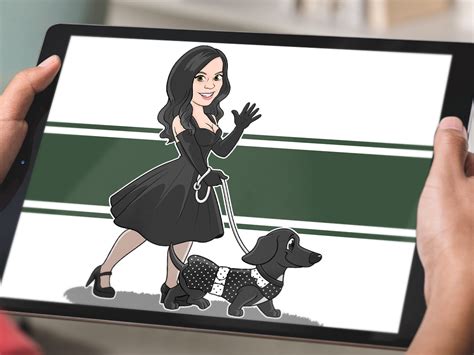 A Cartoon Girl with Her Dog | Cartoon portrait design by ICARTOONALL 🖌 ...