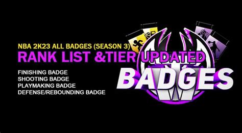 NBA 2K23 All Badges (Season 3): Rank List &Tier Updated : r/NBA2k