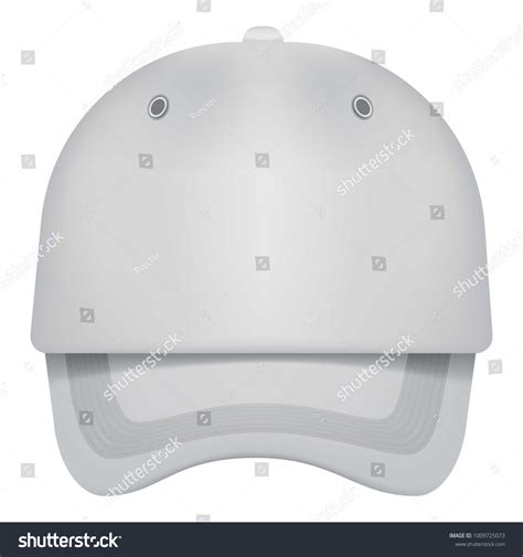 White Cap Front View Mockup Realistic Stock Vector (Royalty Free ...