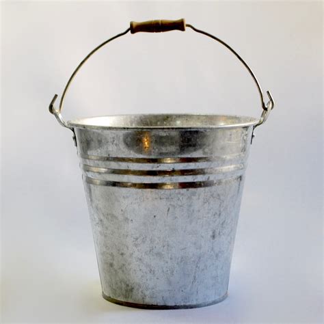 Stainless Steel Bucket Large Wooden Handle - Best Events - Dine, Décor and Tent Solutions