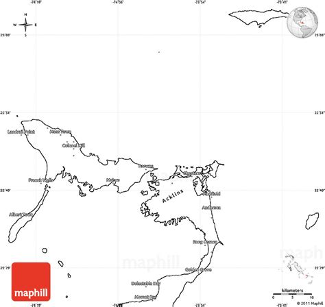 Blank Simple Map of Crooked Island