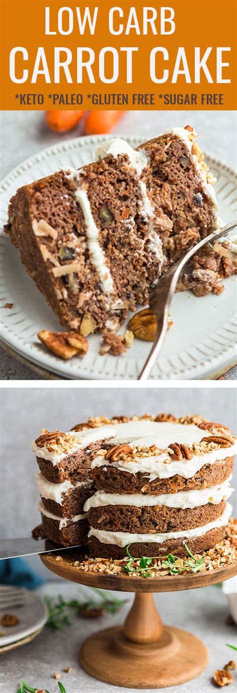 LOW CARB CARROT CAKE | Low carb carrot cake, Dairy free frosting, Desserts