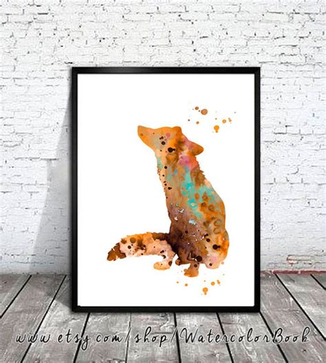 Fox Print Fox Art Watercolor Painting Watercolor Art - Etsy