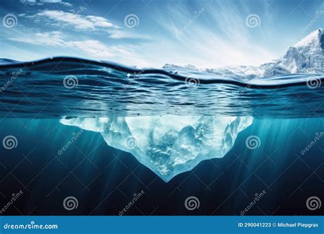 Underwater Shot of an Iceberg Floating in Water Stock Image - Image of ...