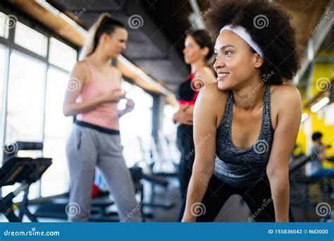 Group of Young People Training in Gym Stock Photo - Image of athlete ...