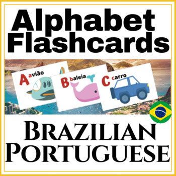 Alphabet Flashcards in Portuguese by Mint Green Classroom | TPT