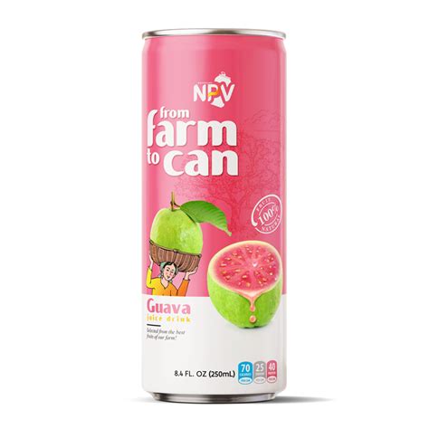 Guava Juice Drink 250ml Can NPV Brand - NPV Beverage