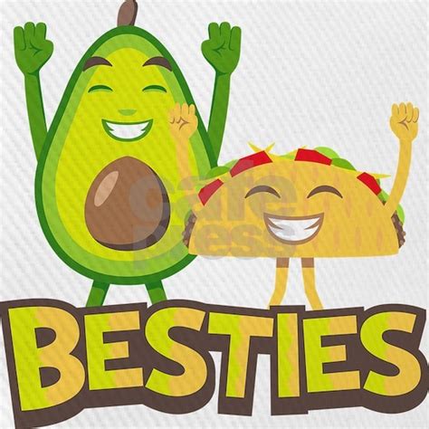 Emoji Avocado Taco Besties Cap | CafePress