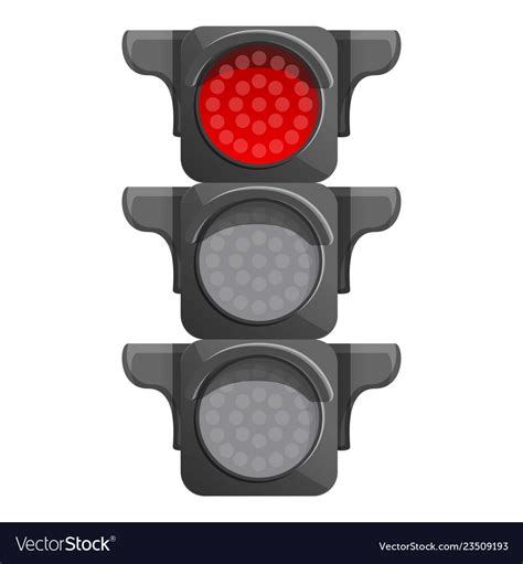 Crossroad semaphore red light icon cartoon style Vector Image