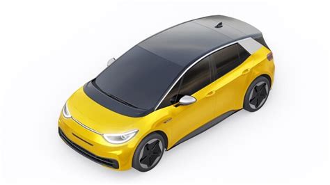 Premium Photo | New generation yellow electric city hatchback car with extended range 3d ...