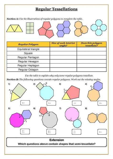 Tessellation Worksheets Pdf – Askworksheet