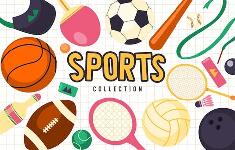 Free Vector | Realistic sports balls, bat, and other equipment vector ...