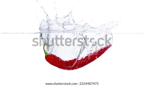 Fresh Chili Pepper Immersing Water Splashes Stock Photo 2224487475 | Shutterstock