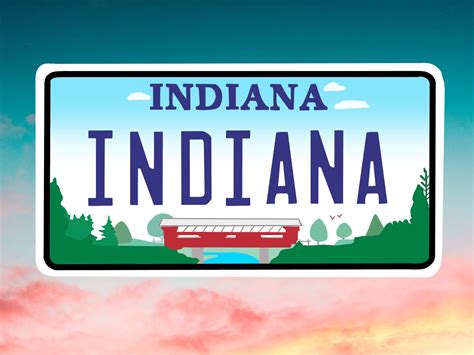 Indiana License Plate Vinyl Decal Indiana Sticker Laptop - Etsy