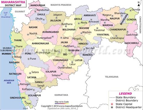 Maharashtra Map, Districts in Maharashtra | Map, Geography map, India map