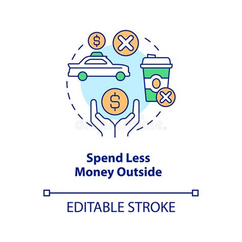 Spend less Money Outside Concept Icon Stock Vector - Illustration of ...