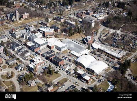 Aerial view of Williams College campus, showing ice rink, field house ...