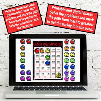 DIGITAL & PRINTABLE AMONG US MATH WORKSHEETS - MULTIPLICATION FACTS MAZES