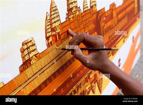 Artist painting Angkor wat Stock Photo - Alamy