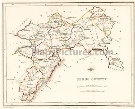 County Kings County / Offaly Ireland - Map 1837