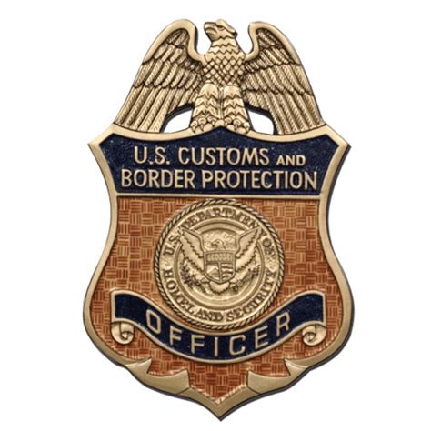 United States (U.S.) Customs and Border Protection Officer replica wooden badge plaques